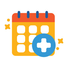 Yellow and blue calendar design for medical events or health related content. Great for scheduling or planning healthcare appointments effectively