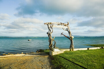 Fototapeta premium Beautiful natural scenery at a holiday park in the Kawhia area, New Zealand.