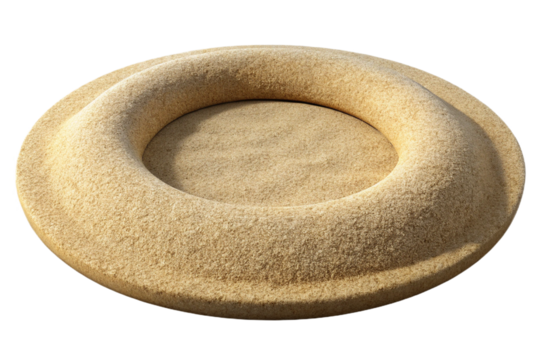 A circular sandbox. A small world. Park. 3d modeling.
