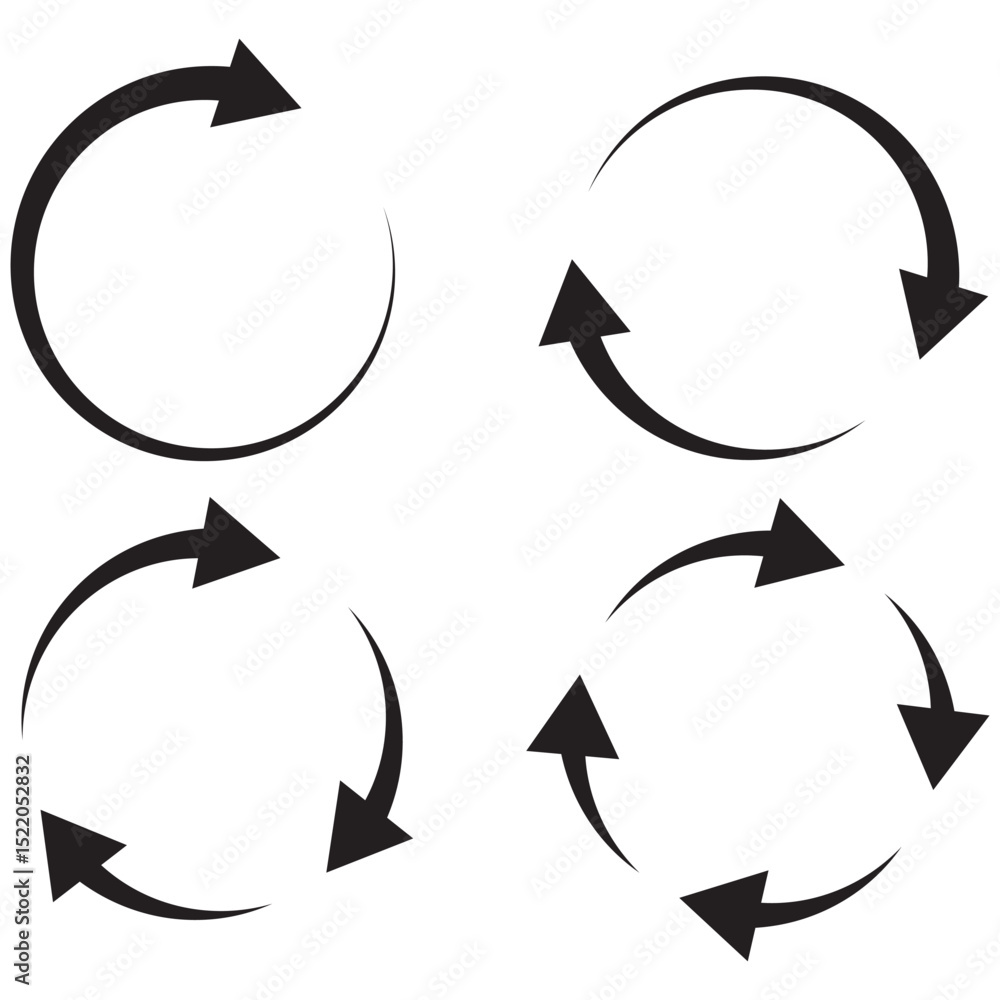 Canvas Prints circle arrow icon set. refresh and reload icon set. recycle arrow vector icon, recycling symbol, reu