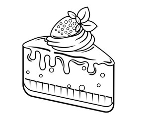 a slice of strawberry cheesecake