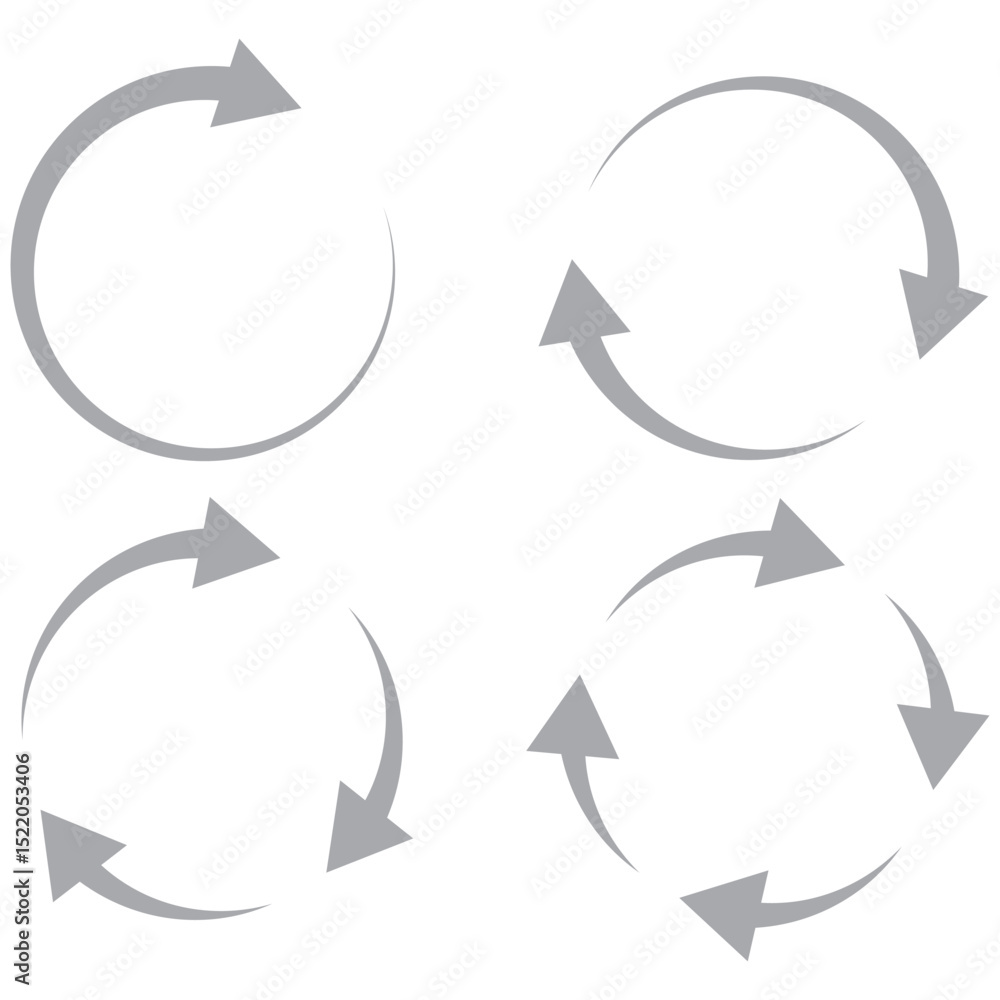 Poster circle arrow icon set. refresh and reload icon set. recycle arrow vector icon, recycling symbol, reu