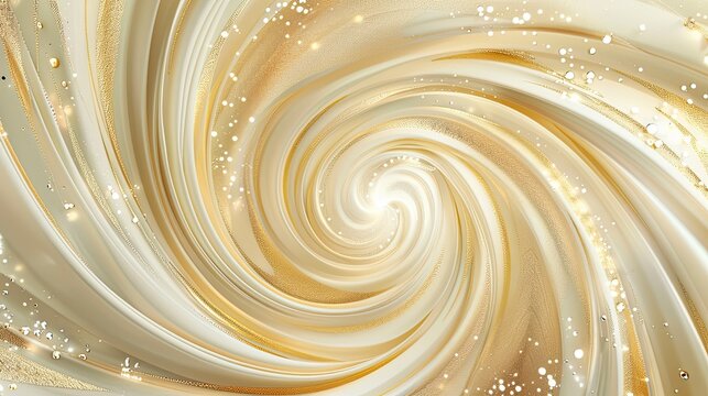 Abstract swirl of light beige and gold - Powered by Adobe