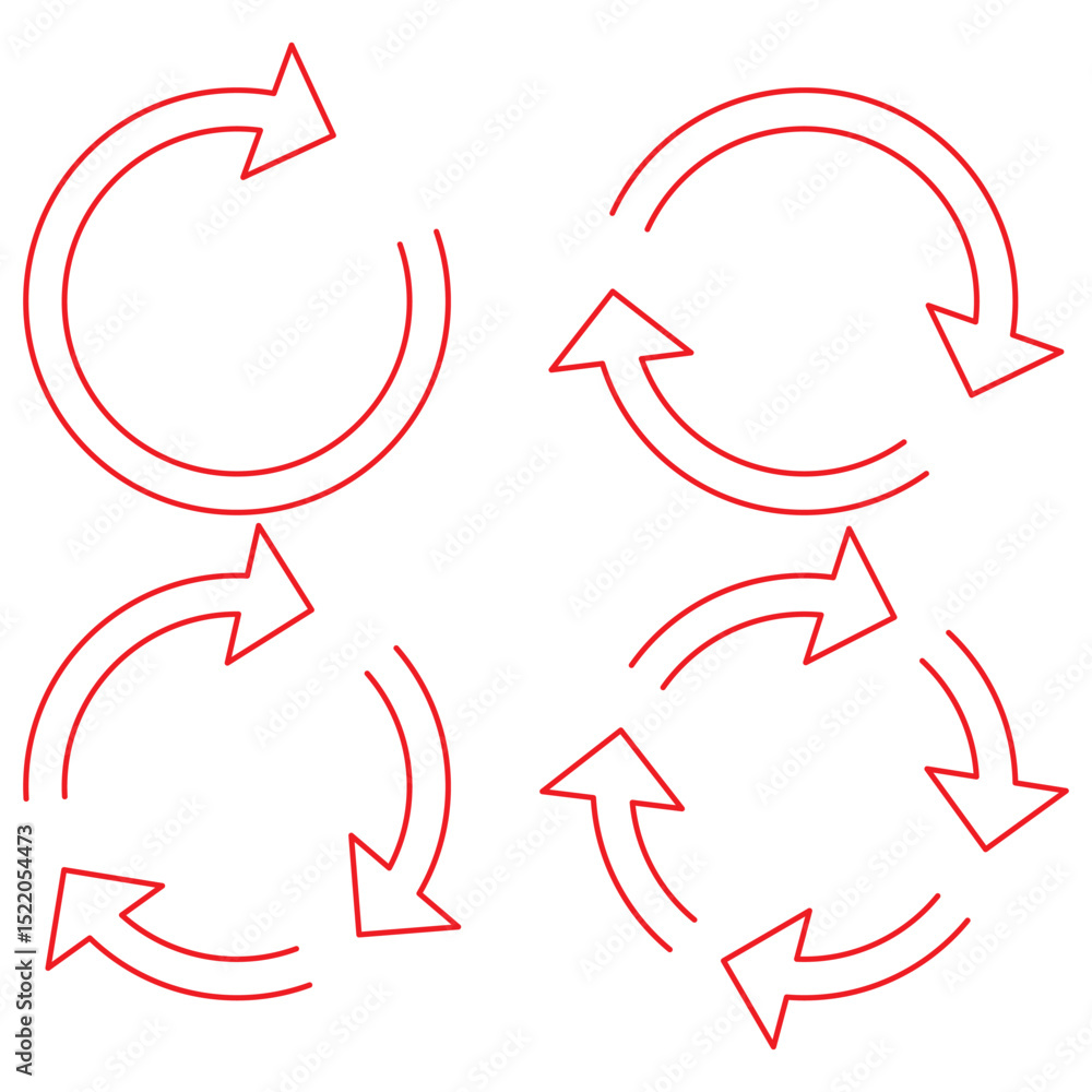 Poster circle arrow icon set. refresh and reload icon set. recycle arrow vector icon, recycling symbol, reu