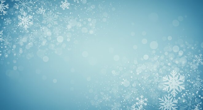 Winter Snowflakes Background - Festive winter scene, icy crystals, soft light, serene ambiance, holiday spirit