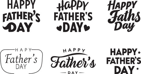 Obraz premium Happy Father's Day typography design silhouette vector illustration.