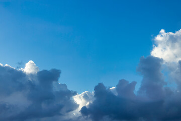 blue sky with fluffy clouds