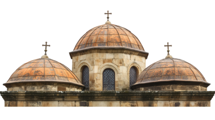 Ancient Armenian monastery dome Transparent background, PNG