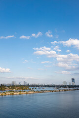 Naklejka premium View of the city from a cruise ship in Florida