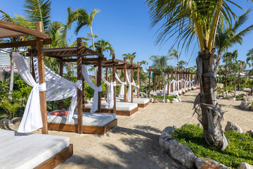 Luxury beach bed lounge on a tropical beach