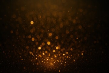 Captivating abstract background featuring golden bokeh effect and glowing particles for elegant design elements and presentations.