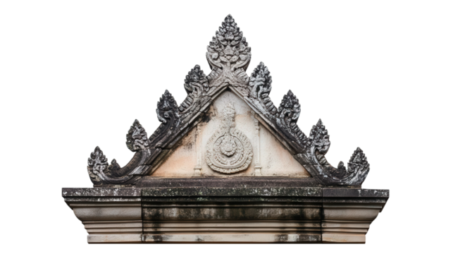Ancient Khmer temple spire transparent background, PNG