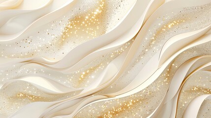 Abstract wavy background with golden glitter