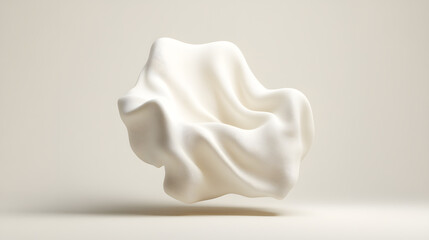 Abstract white sculpture featured in minimalist studio 3d art contemporary design soft lighting modern aesthetics