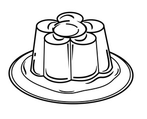 a piece of flower custard pudding