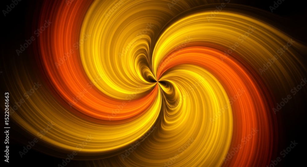 Poster golden orange swirling abstract - abstract of swirling gold and orange lines creating a dynamic, ene
