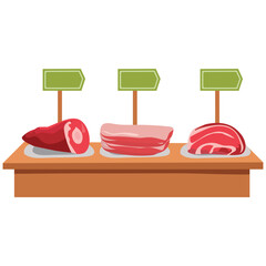 Fresh meat display.