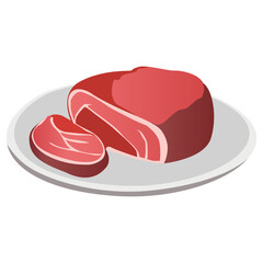 Fresh meat on the plate. 
