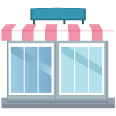 vector illustration of a modern building.  Storefront. 