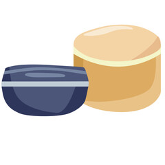 Container with lid.