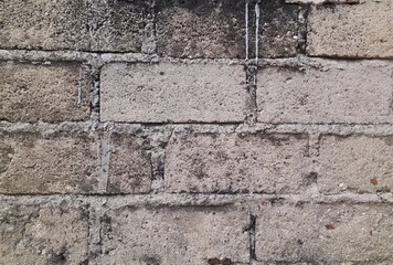 Close up view of old hebel brick wall. Old wall background.