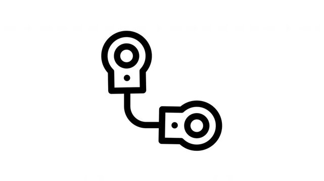 handcuffs minimalist stroke animation