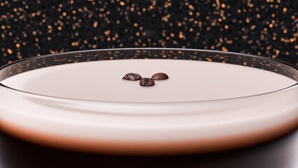 An Espresso Martini, Macro Shot, Showing the Top Foam and Coffee Beans, Render © Torpix