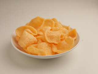 Crackers on white background