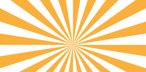 Modern seamless retro vintage burst sunrise sunbeam element spiral striped illustration sunray template wallpaper design. Vector orange sun rays sunburst pop cartoon background.