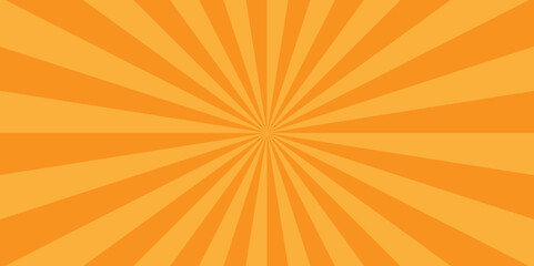 Modern seamless retro vintage burst sunrise sunbeam element spiral striped illustration sunray template wallpaper design. Vector orange sun rays sunburst pop cartoon background.	