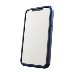 Smartphone with blank screen isolated on transparent background