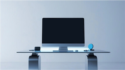 computer monitor with blank screen