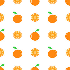 Seamless pattern with orange fruit.