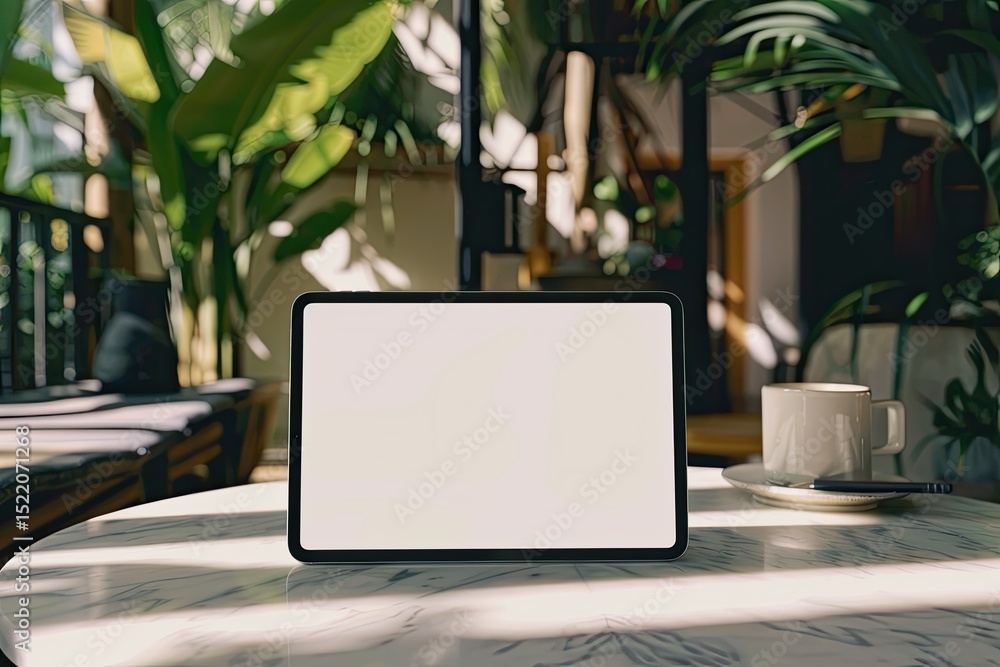 Poster vibrant color image of horizontal tablet screen mock up