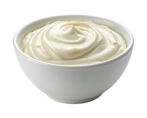 white ceramic bowl filled with yogurt