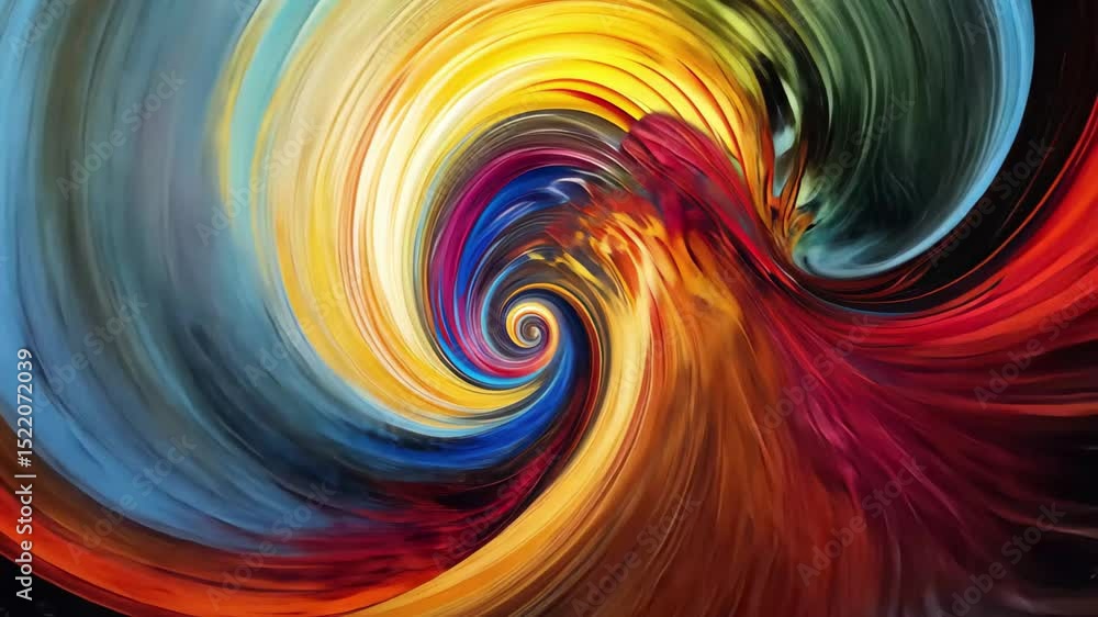 Poster a stunning display of vibrant colors swirls together in a mesmerizing pattern, drawing the viewer's 