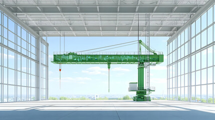 Modern Industrial Interior With Large Crane
