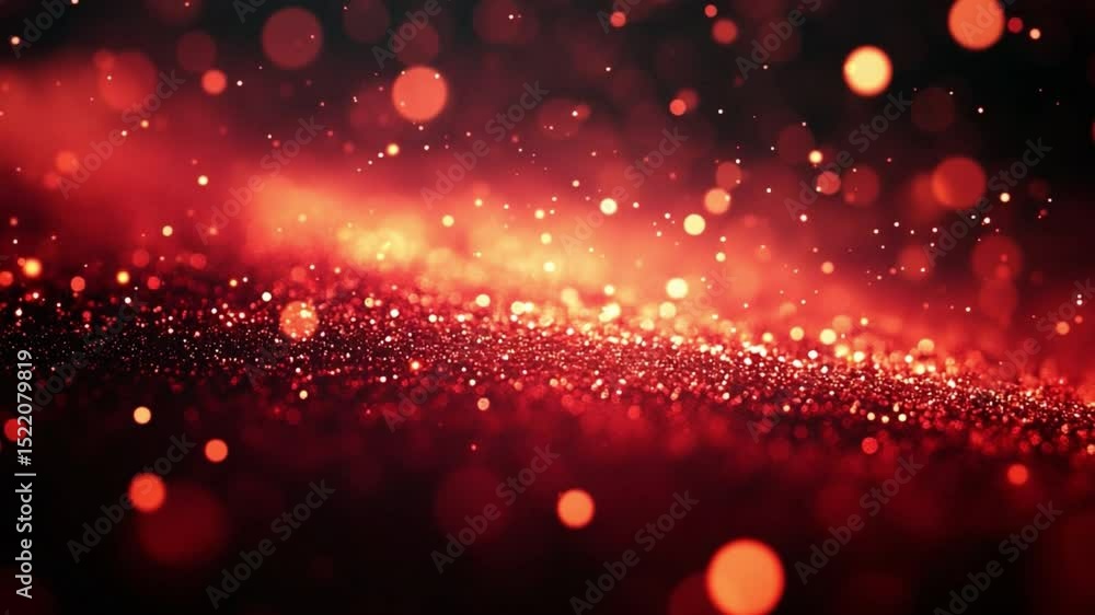 Aufkleber Celestial Sparkle: A mesmerizing display of red sparkles, cascading through the dark space like a fiery stardust, creating an ethereal and captivating graphic.