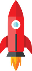 Fototapeta premium rocket icon red minimalistic flat design white eps