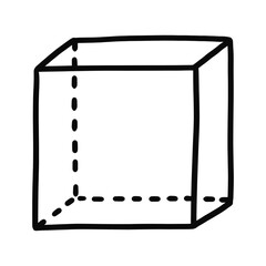 outline illustration of a box cube 