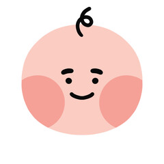 baby face cute on transparent background