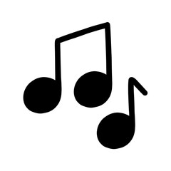 music note icon on transparent background