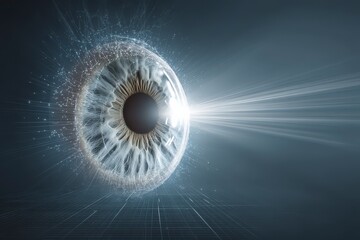 Stunning Close-up of Human Eye with Abstract Digital Effects
