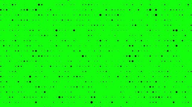Hi tech motion graphic background, flickering dots on green screen
