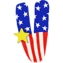 Patriotic A-Z letters and 0-9 numbers in USA flag design. Perfect for 4th of July, Flag Day, crafts, classroom decor, and printables. PNG with transparent bac	