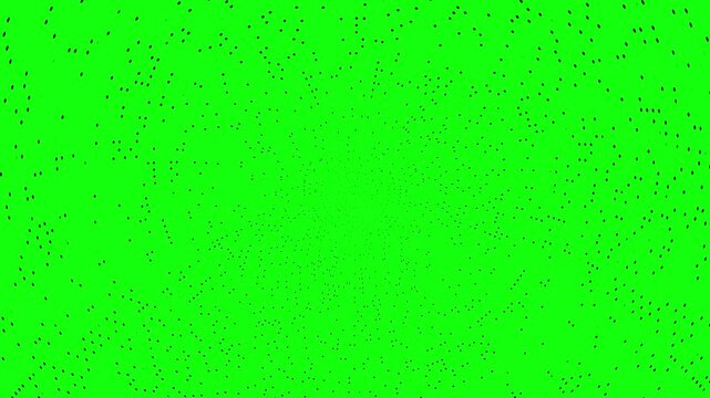 Hi tech motion graphic background, flickering dots on green screen