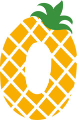 Pineapple Pattern Number 0 (Zero) Illustration
