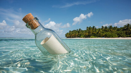 Message Bottle Pristine Glass Bottle