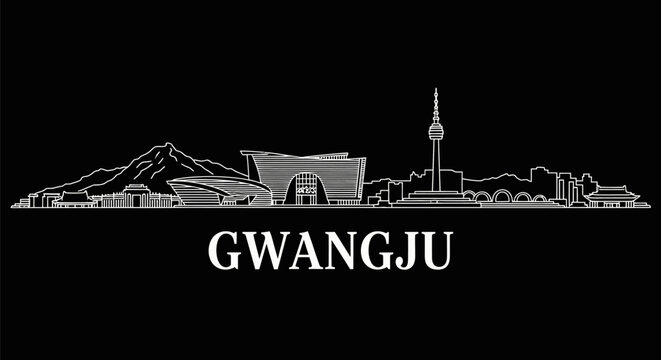 Gwangju with S Korea Skyline.