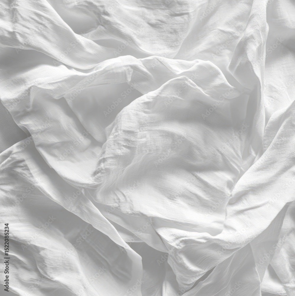 Poster ethereal fabric: a close-up of a pristine sheet, its delicate folds and subtle textures create a sof